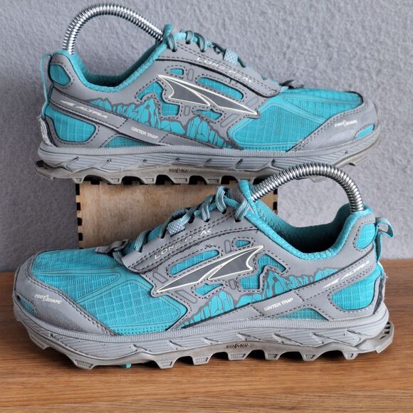 Altra Lone Peak 4 Trail Running Shoes Women 7 Teal Blue Gray Athletic Sneakers - Picture 4 of 12